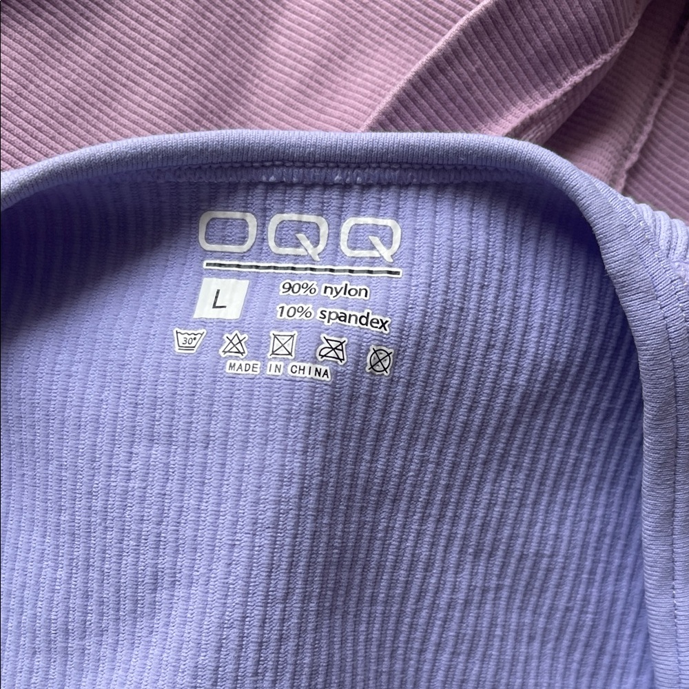 OQQ bundle Pastel Lavender and Light Blue Tops size Large - Picture 2 of 2